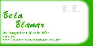 bela blanar business card