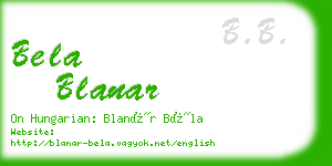 bela blanar business card